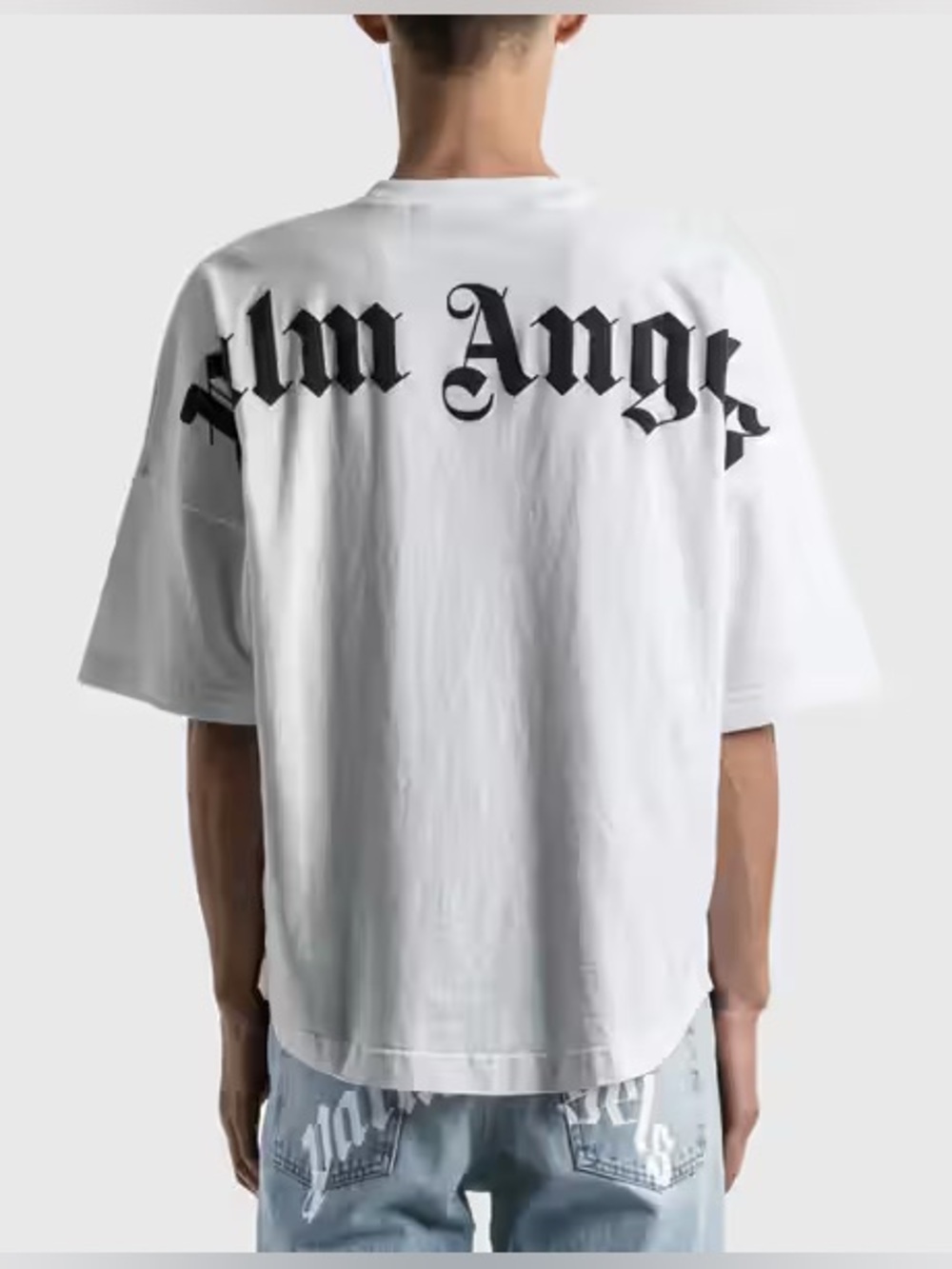 Palm Angels Classic Logo Over Tee 'White/Black' Sz XL (Like Sz L) Mens 
May A-1)